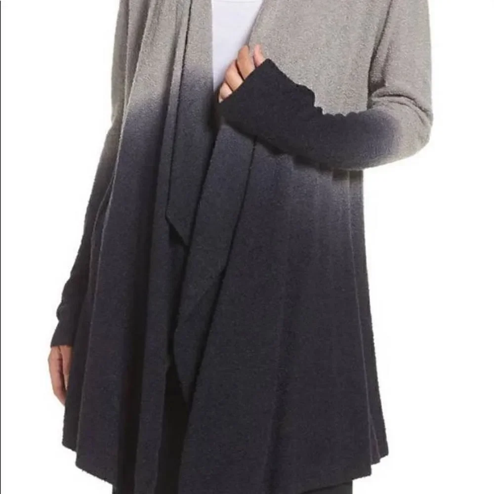 Barefoot dreams cozy cardigan grey ombré S/m